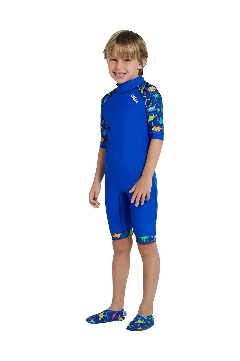 Coega Sunwear  COEGA  Boys Kids One-piece Swimsuit - Blue Playing Dinos for Men | Best Price UAE